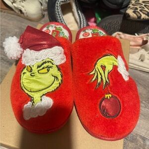 Red Grinch Christmas Slippers